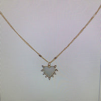 Pave Heart Shell Necklace