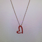 Red Heart Enamel Necklace