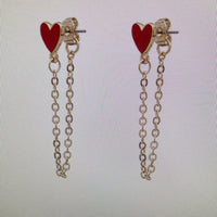 Dainty Heart Chain Earrings